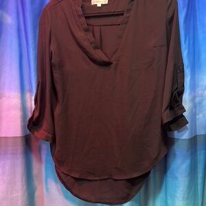 3/$20 black temperance blouse small slight sheer